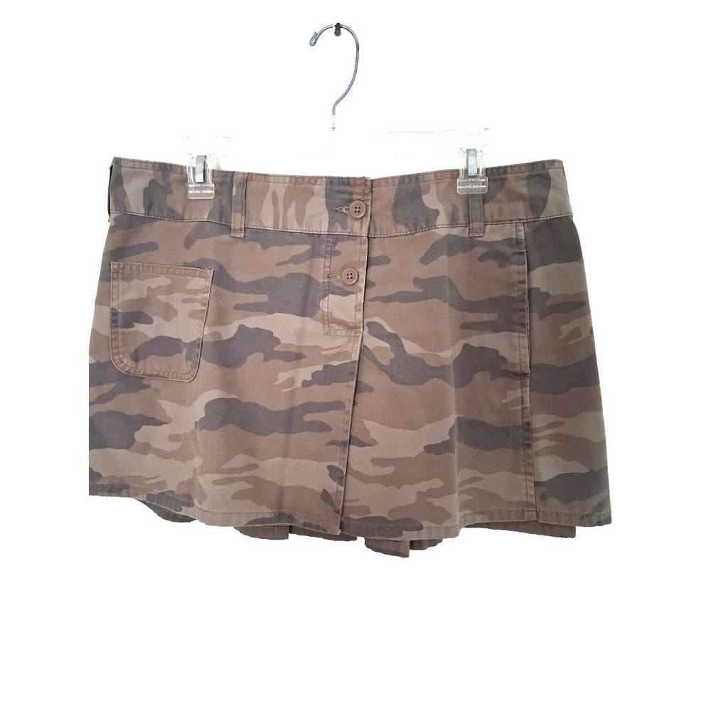 Y2k 2004 Old‎ Navy Camo Micro Mini Skirt Sz 10 Low Waist Grunge Goblincore Party